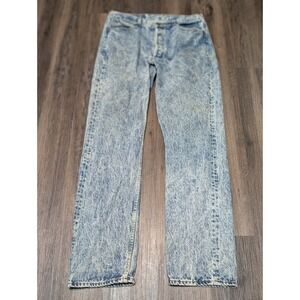 Levis 501 Jeans Acid Wash Denim Vintage Made‎ in USA Straight Leg W36 L34 READ
